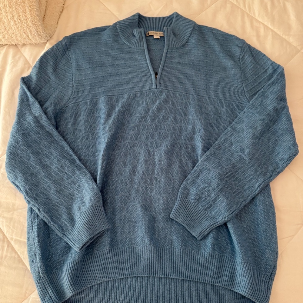 Southern Proper Big & Tall Long Sleeve Textured 1/4 Zip Sweater